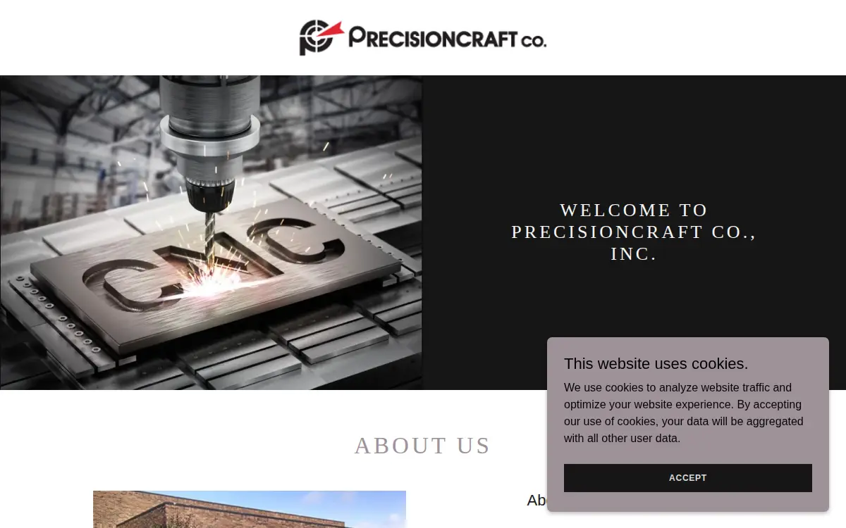 Homepage of Precisioncraft CO