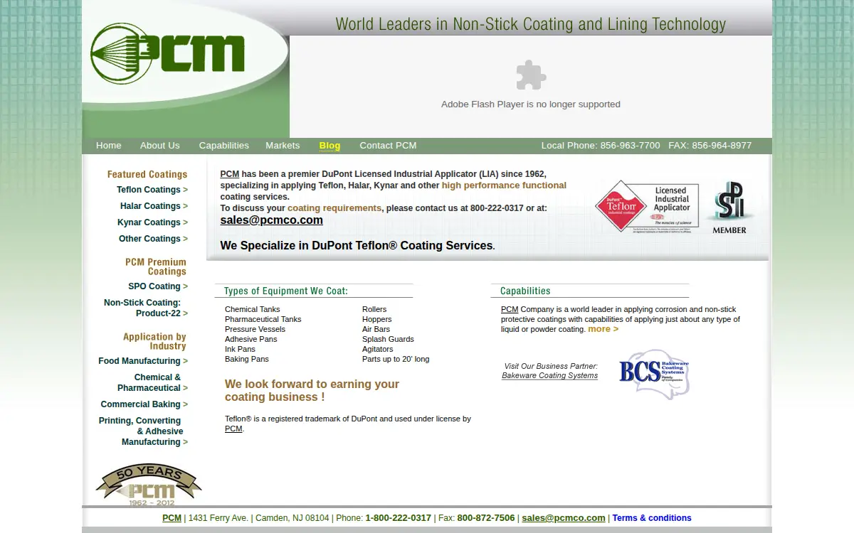 Homepage of Plastics Consulting & Manufacturing Company