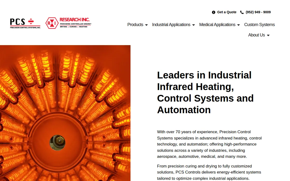 Homepage of Precision Control Systems INC