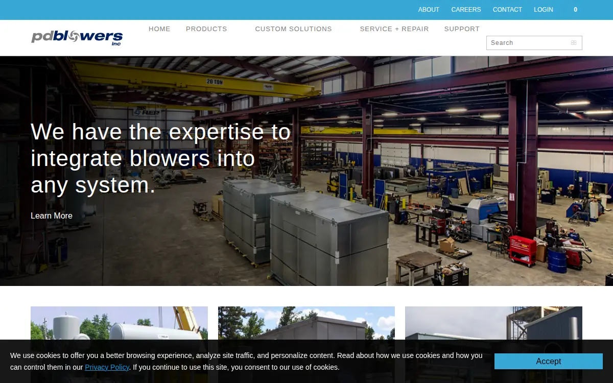 Homepage of Pdblowers, INC.