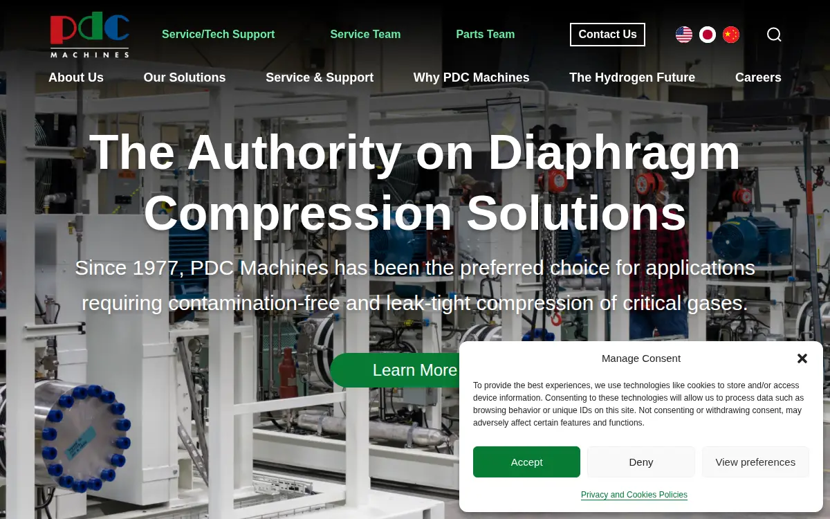 Homepage of Pdc Machines, LLC