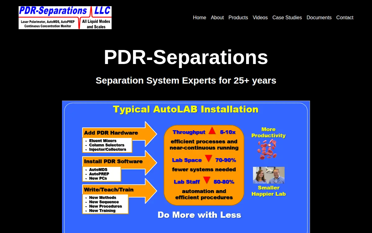 Homepage of Pdr-separations LLC
