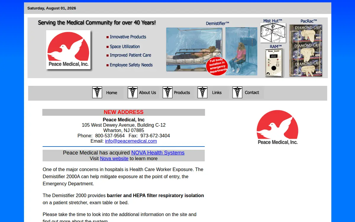 Homepage of Peace Medical INC