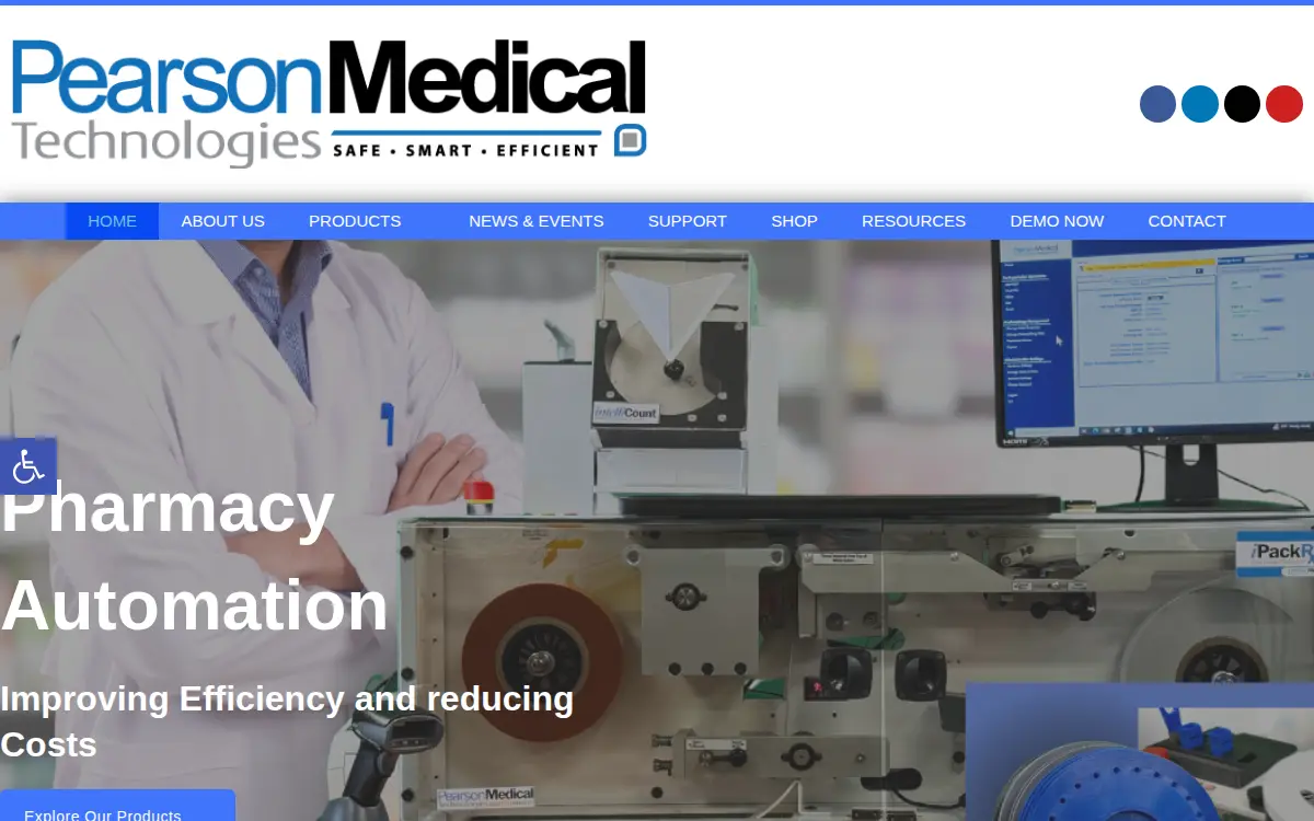 Homepage of Pearson Medical Technologies, LLC