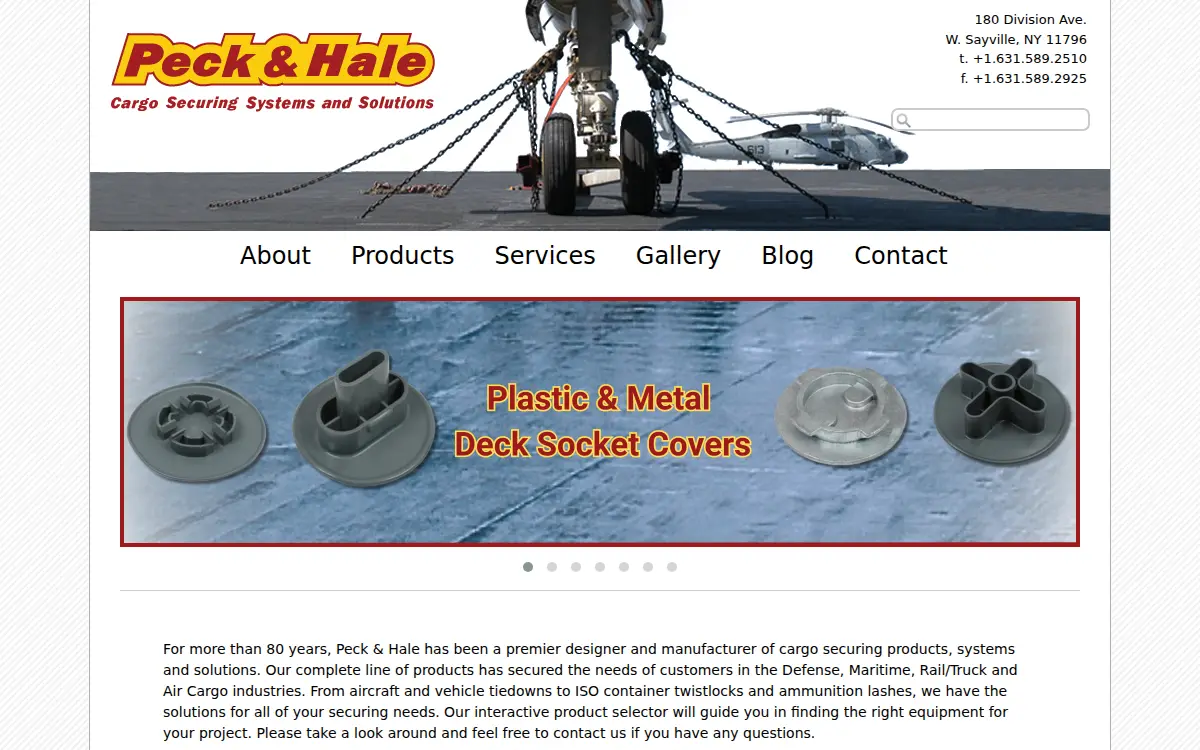 Homepage of Peck & Hale, LLC