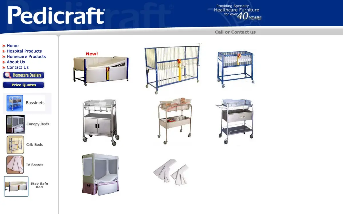 Homepage of Pedicraft INC