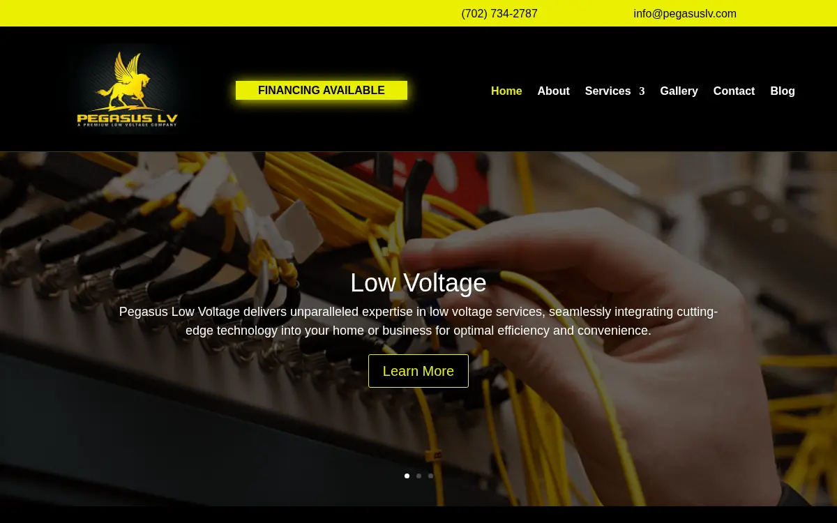 Homepage of Pegasus Lv LLC