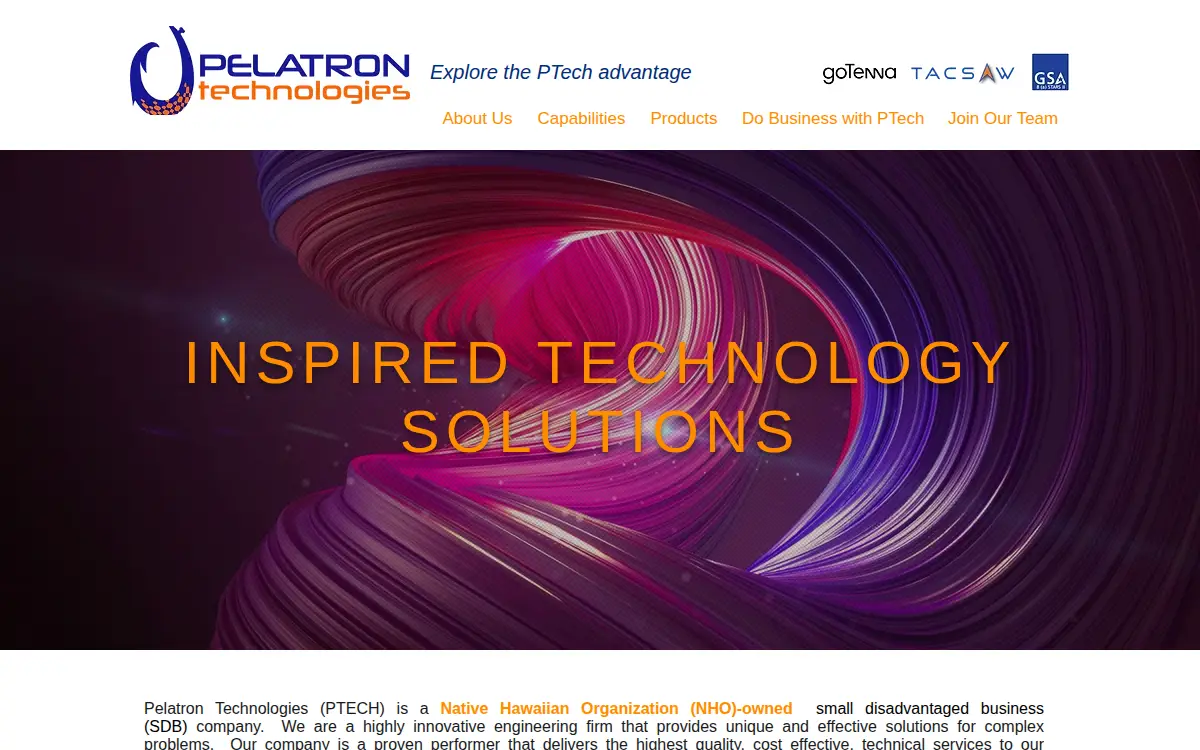 Homepage of Pelatron Technologies LLC