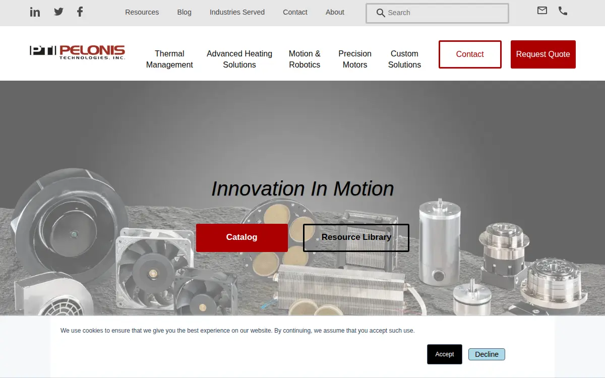 Homepage of Pelonis Technologies INC