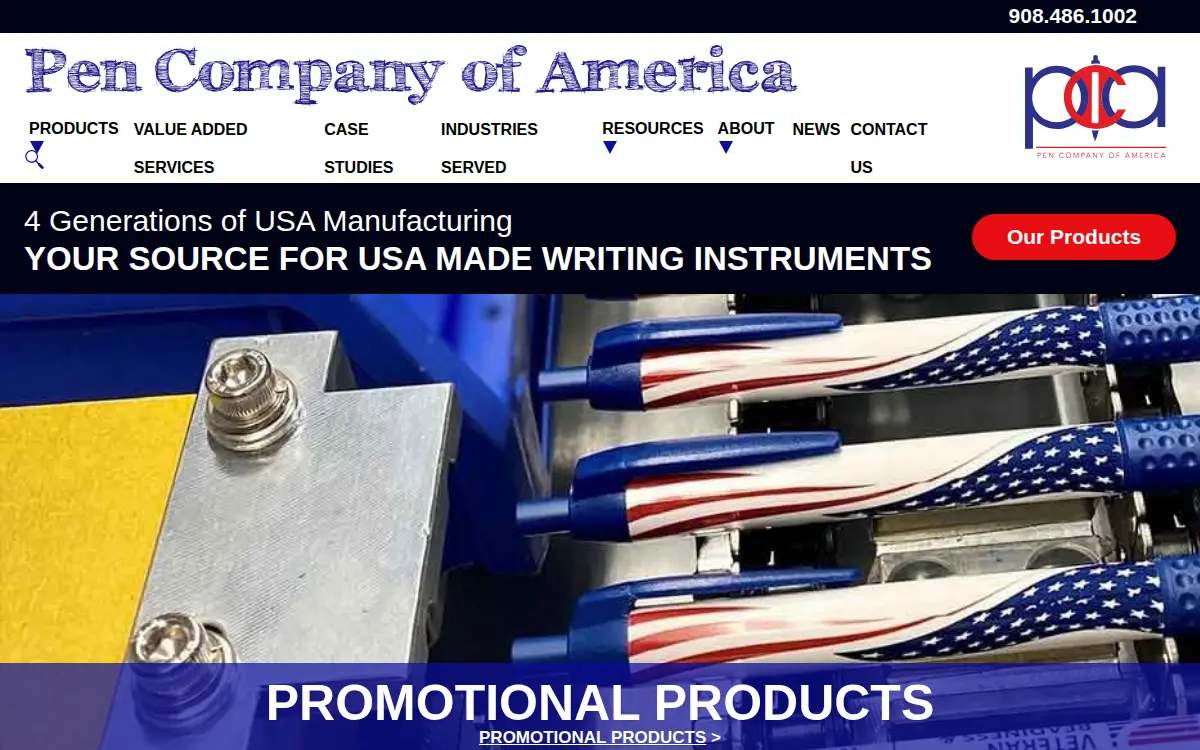 Homepage of Pen Company of America LLC