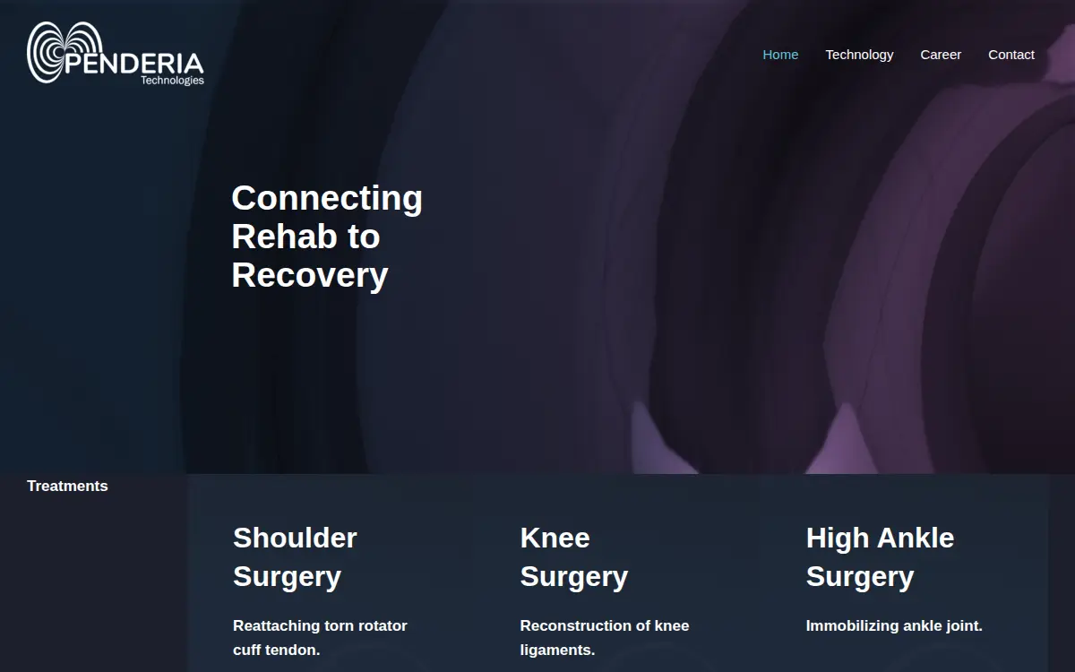 Homepage of Penderia Technologies INC