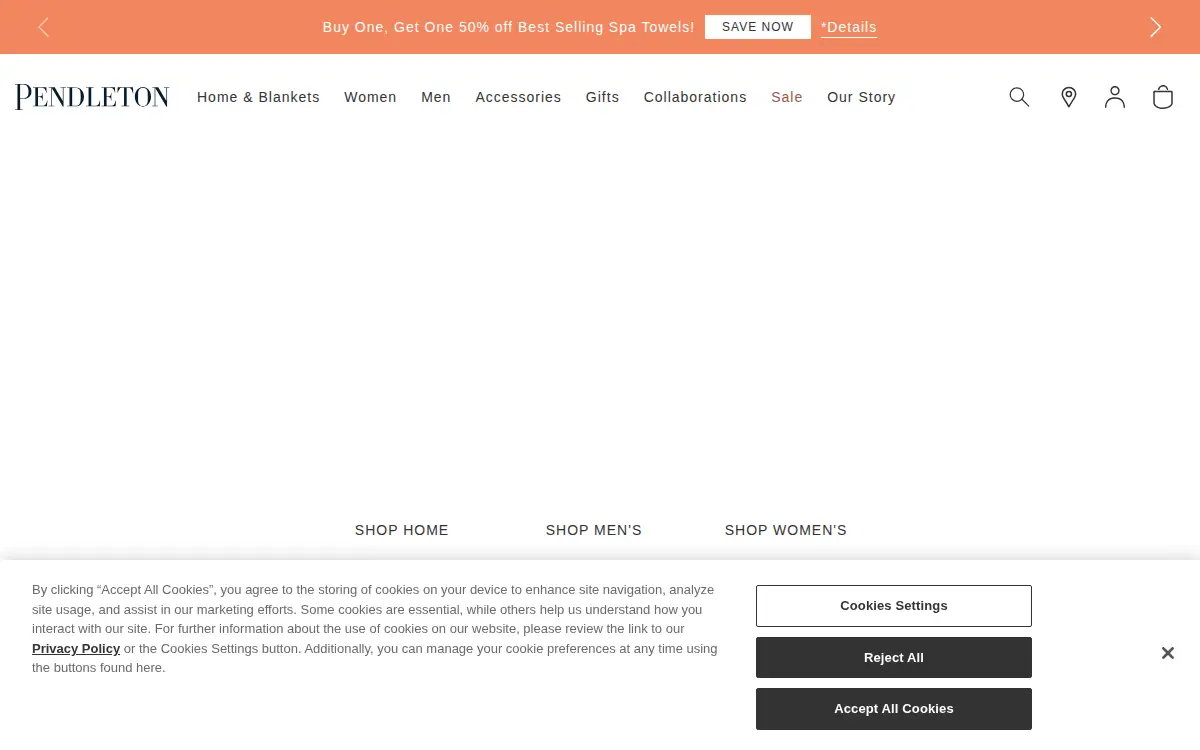 Homepage of Pendleton Woolen Mills, INC.