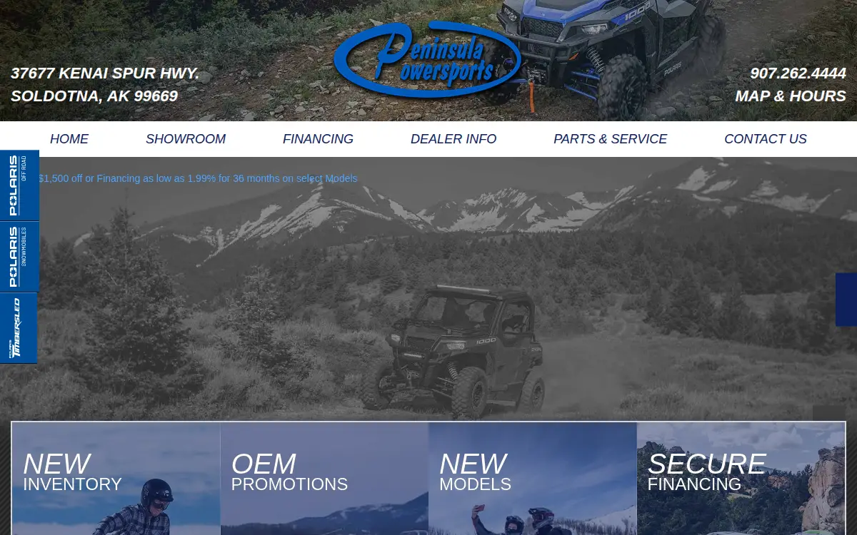 Homepage of Peninsula Powersports, INC