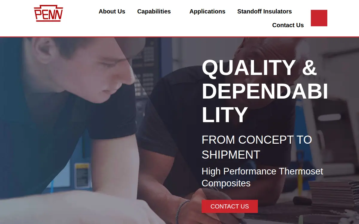 Homepage of Penn Compression Moulding, INC