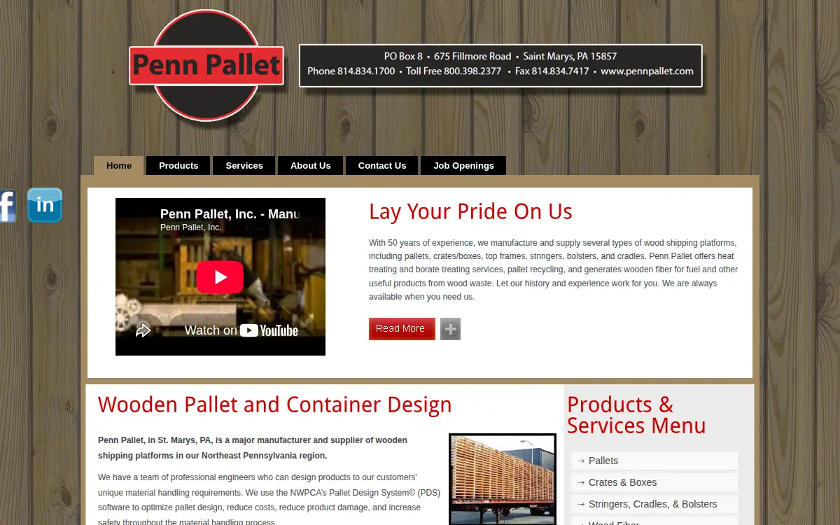Homepage of Penn Pallet INC