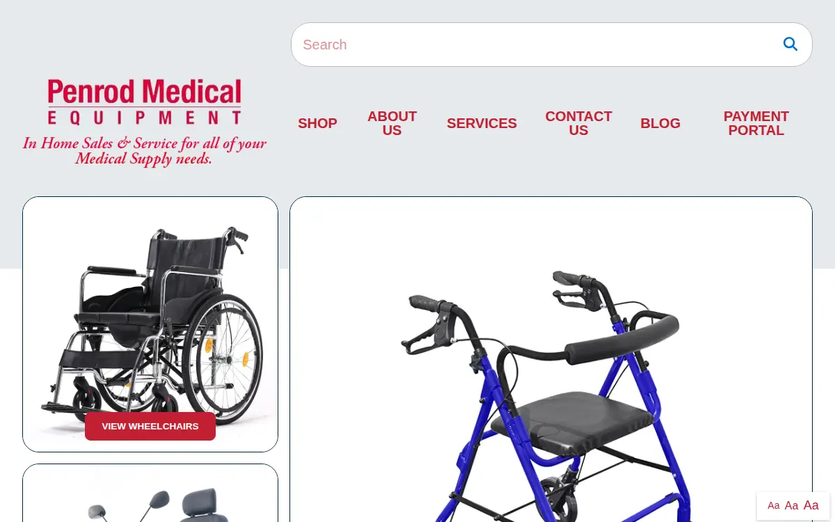 Homepage of Penrod Medical Equipment, LLC