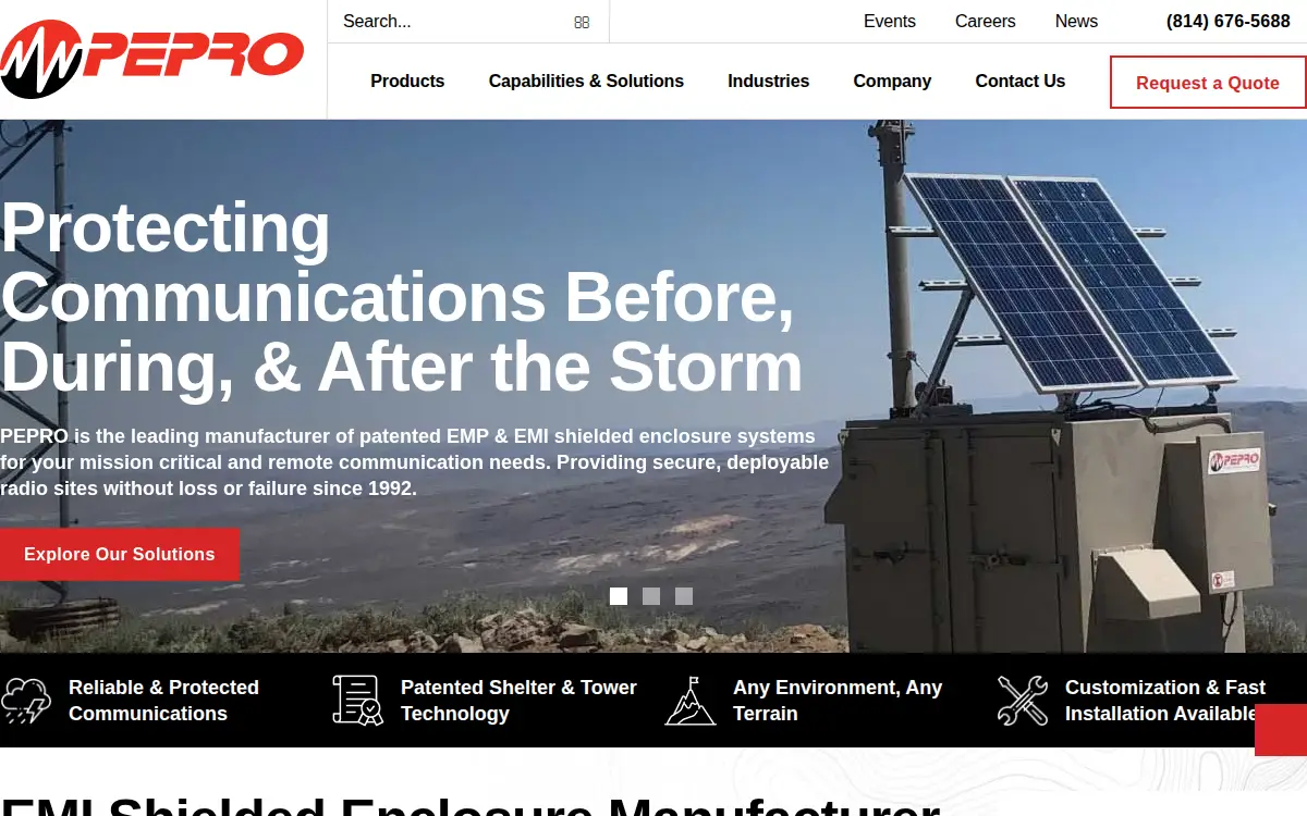 Homepage of Pioneer Energy Products, LLC