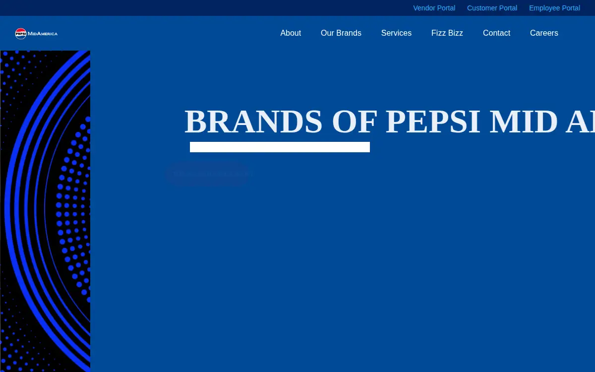 Homepage of Pepsi Midamerica CO
