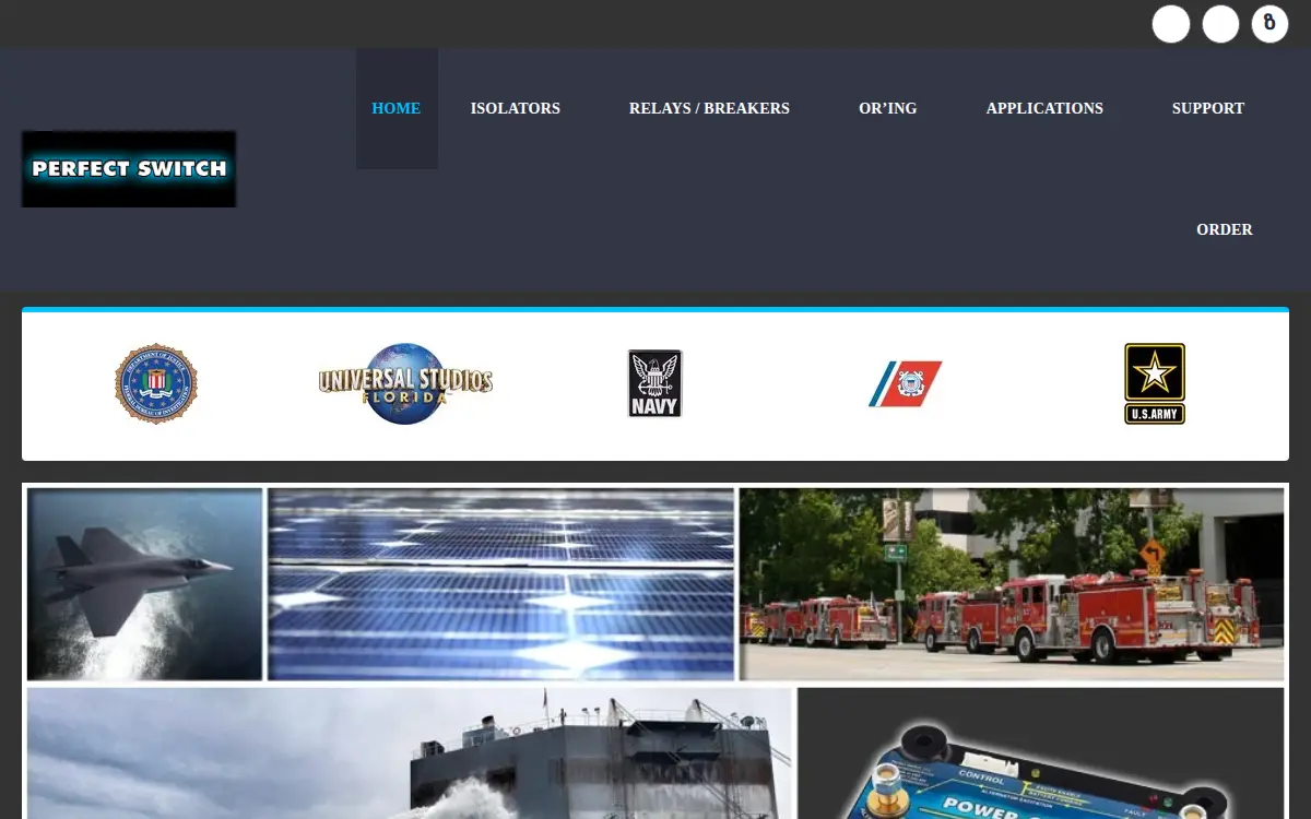 Homepage of Perfect Switch, LLC