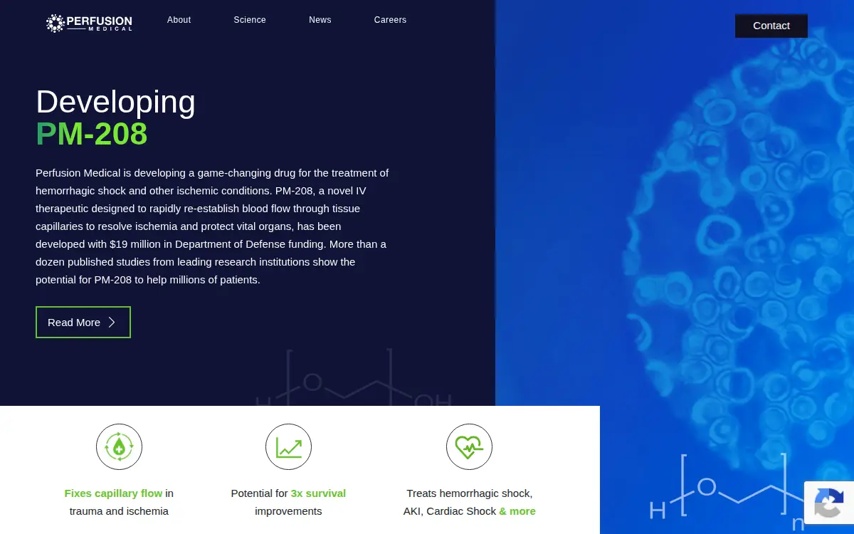 Homepage of Perfusion Medical, INC.