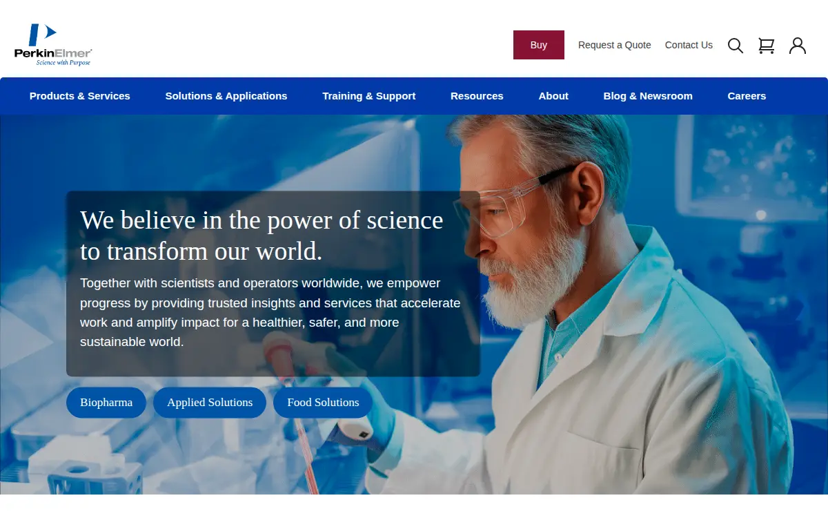 Homepage of Perkinelmer U.s. LLC
