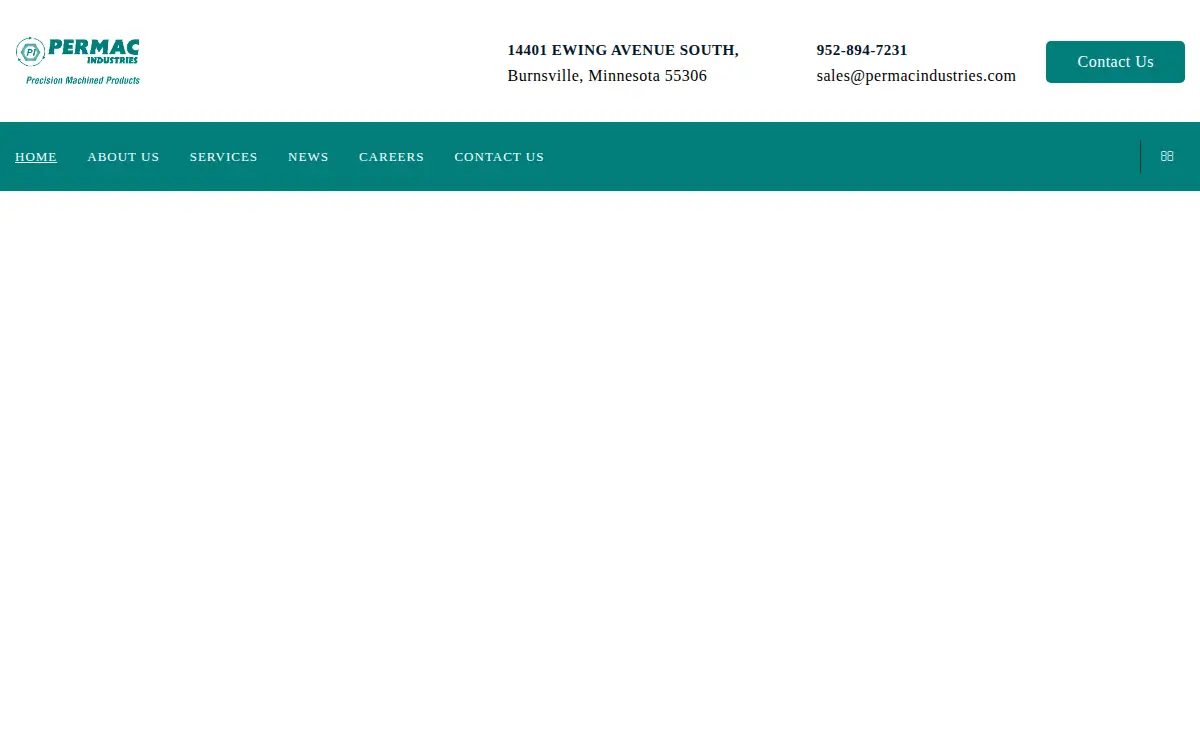 Homepage of Permac Industries, INC.