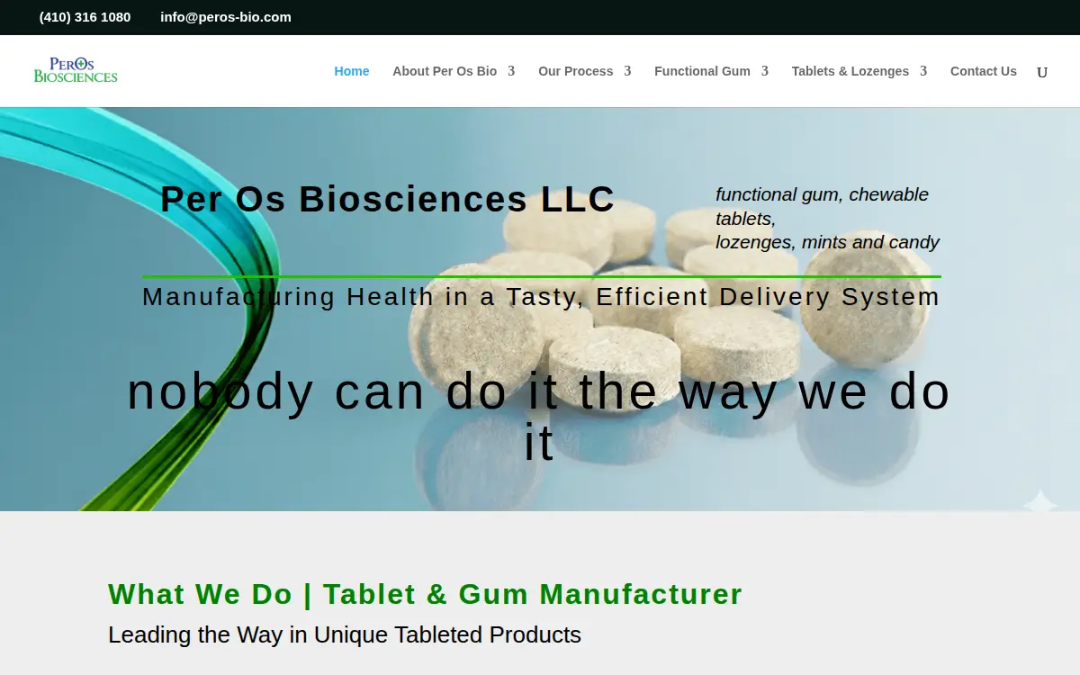 Homepage of Per Os Biosciences LLC