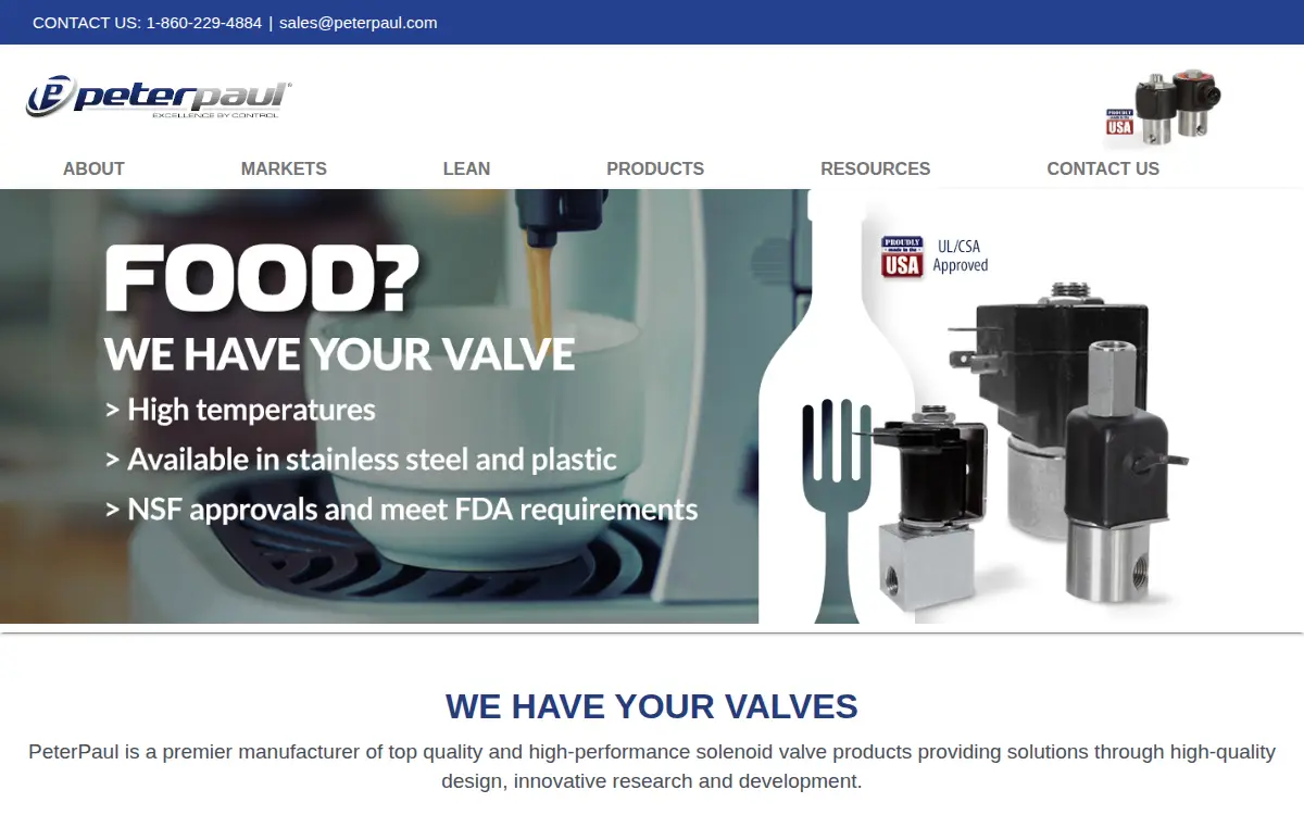 Homepage of Peter Paul Electronics Co., INC.