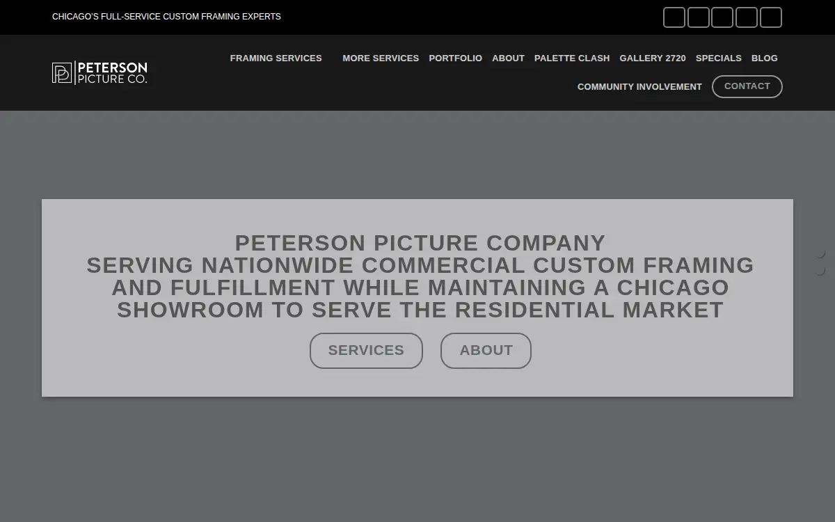 Homepage of Peterson Picture Frame CO INC