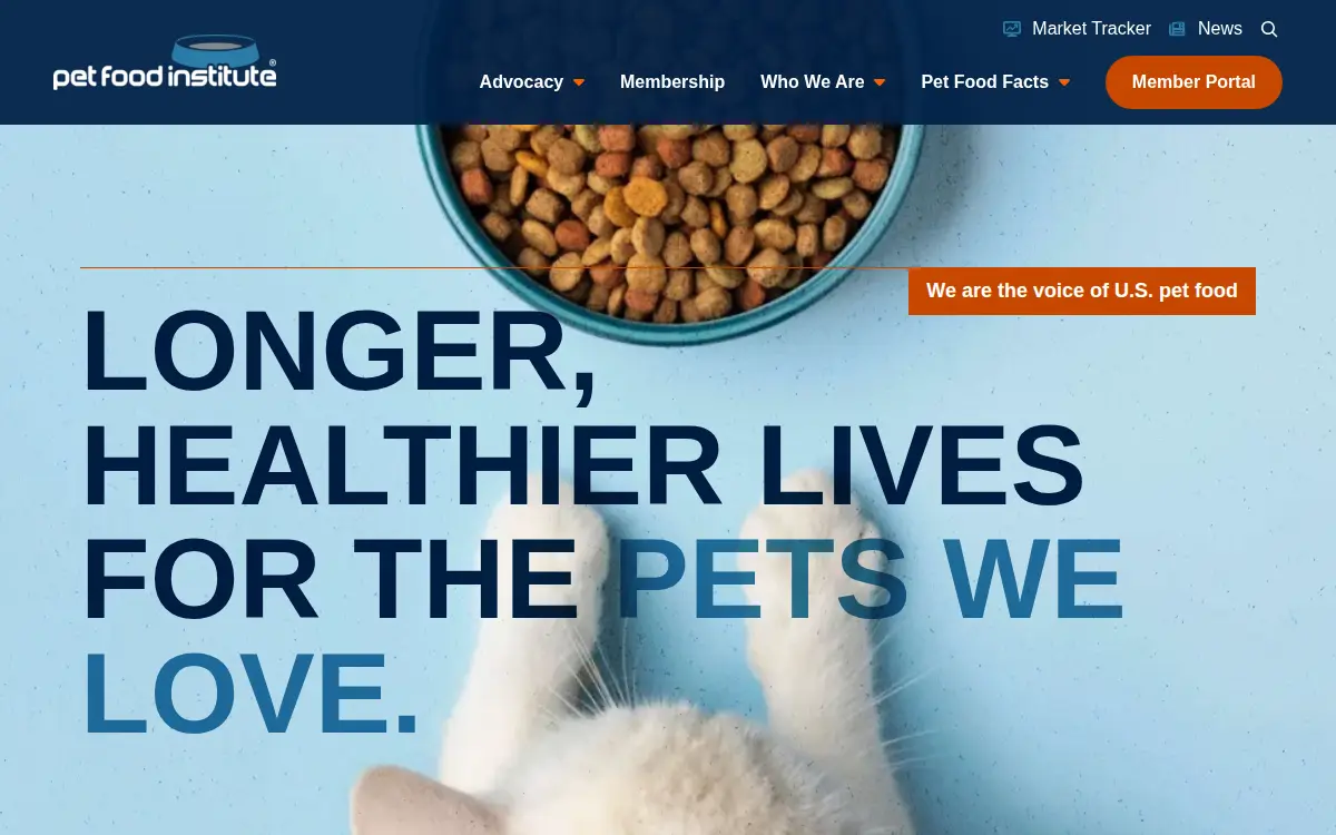 Homepage of Pet Food Institute