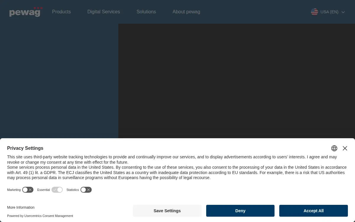 Homepage of Pewag Traction Chain, INC