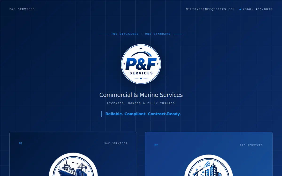 Homepage of P&f Commercial Industrial Cleaning Service Limited Liability