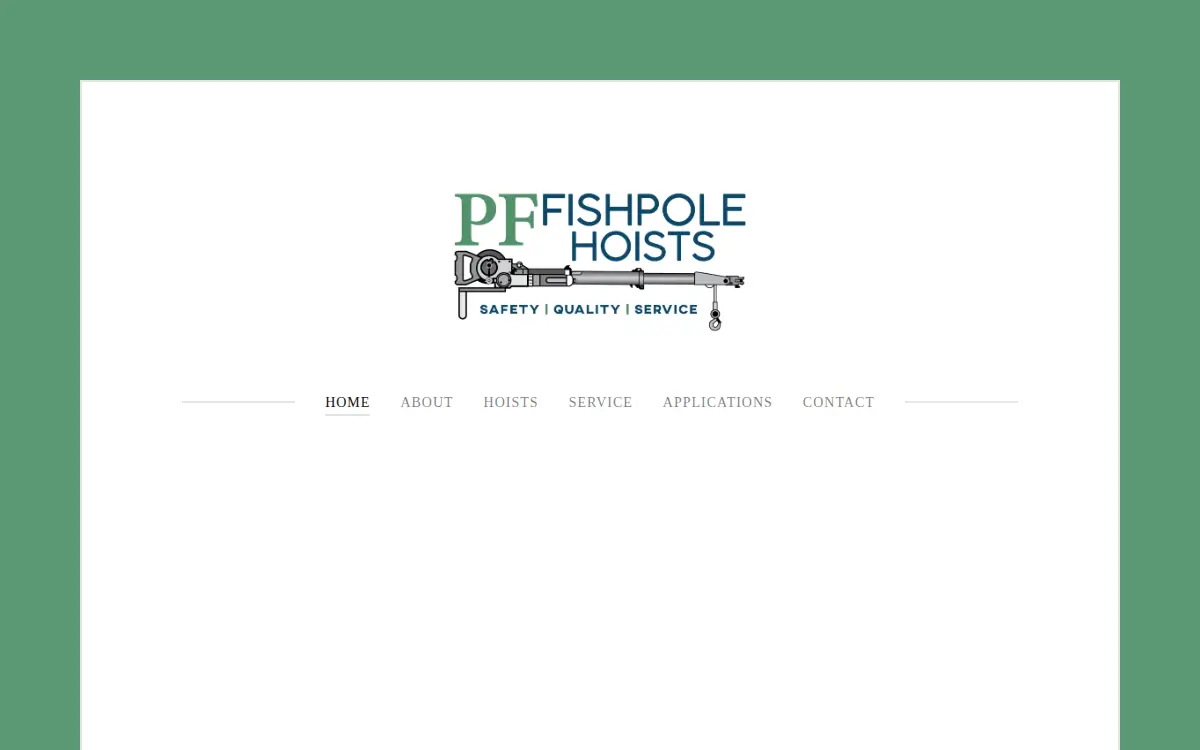 Homepage of Pf Fishpole Hoists INC