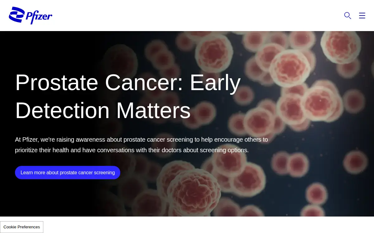 Homepage of Pfizer INC