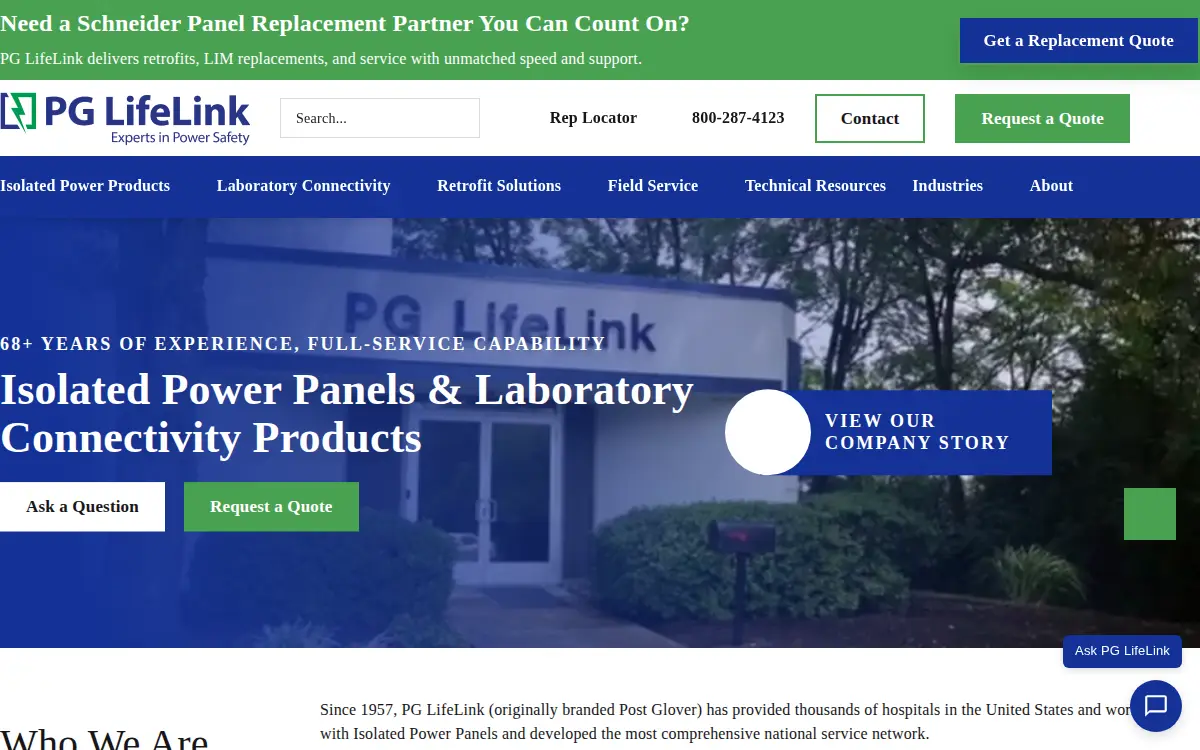 Homepage of Post Glover Lifelink INC