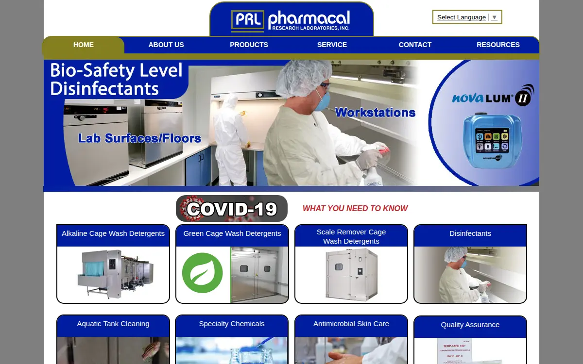 Homepage of Pharmacal Research Laboratories, INC.