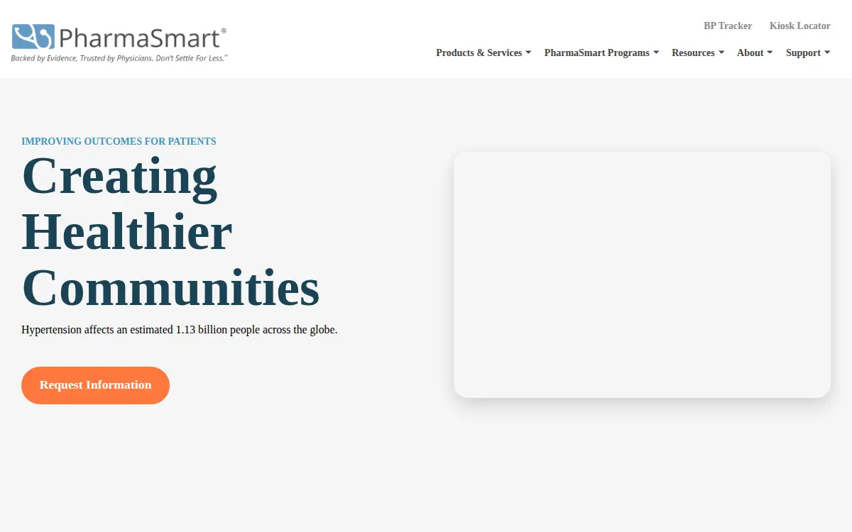 Homepage of Pharmasmart International, LLC