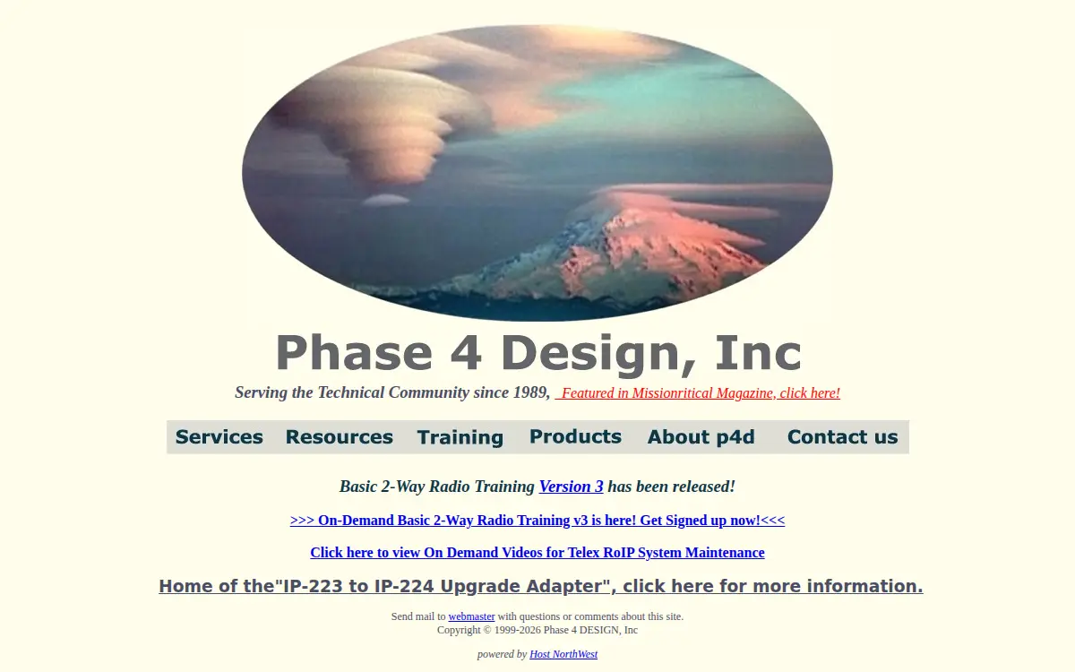 Homepage of Phase 4 Design, INC.