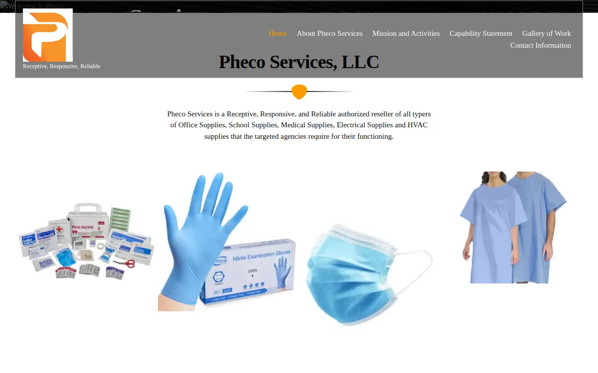 Homepage of Pheco Services LLC