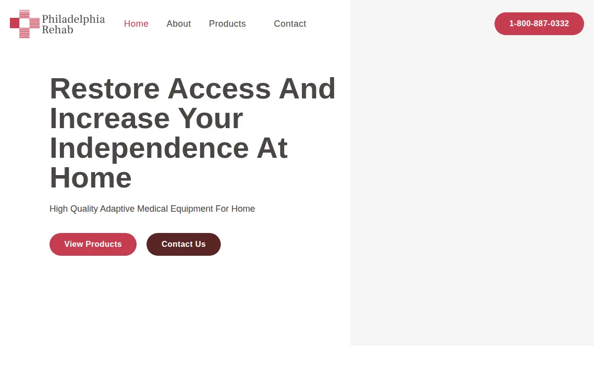 Homepage of Philadelphia Rehab, INC