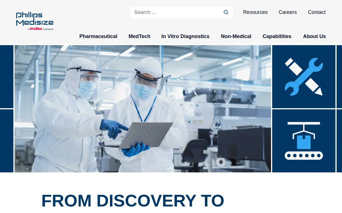 Homepage of Phillips-medisize, LLC