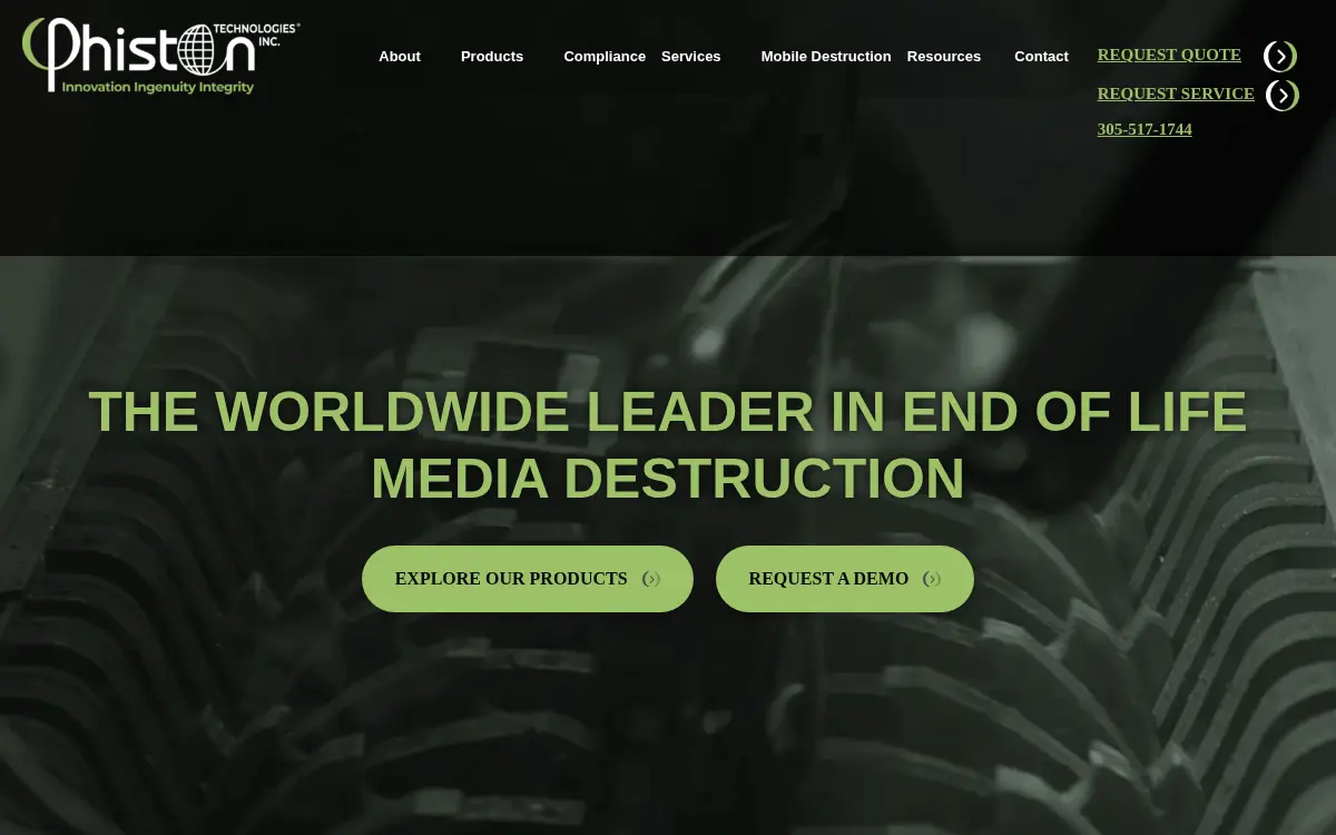 Homepage of Phiston Technologies, INC