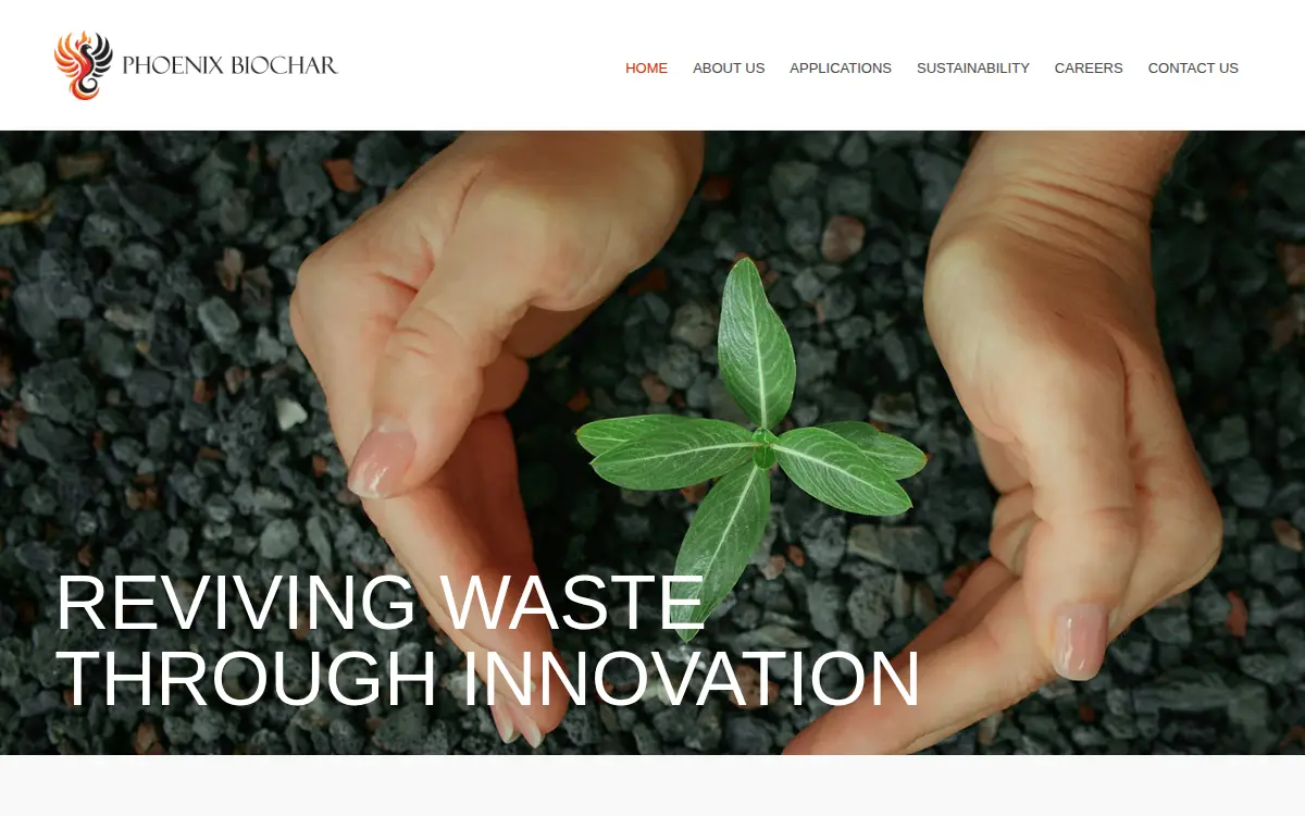 Homepage of Phoenix Biochar Ms, LLC