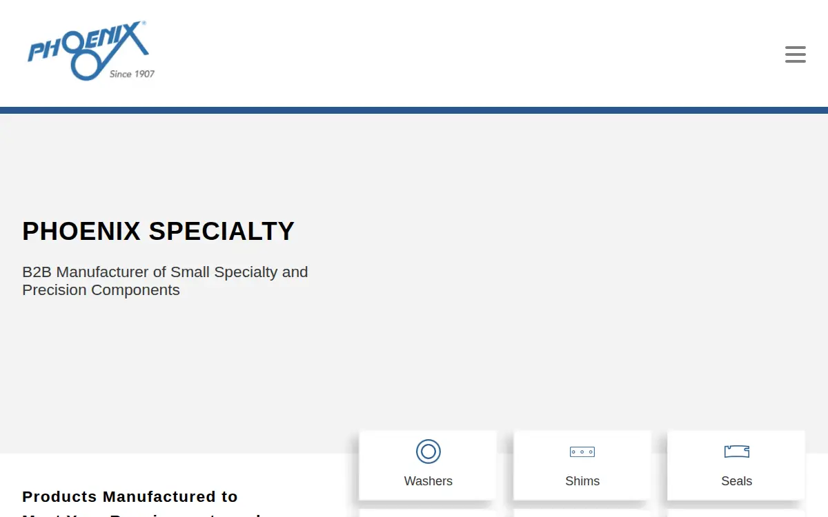 Homepage of Specialty Washer CO of South Carolina INC