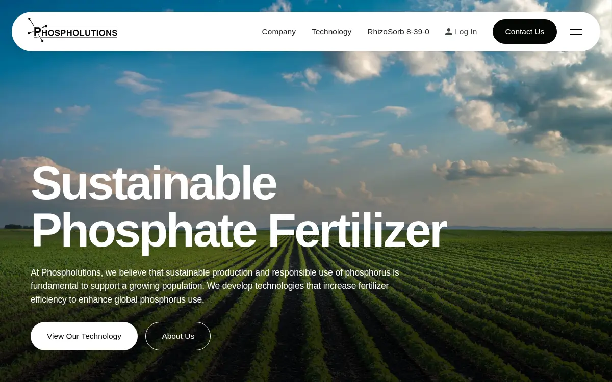 Homepage of Phospholutions, INC
