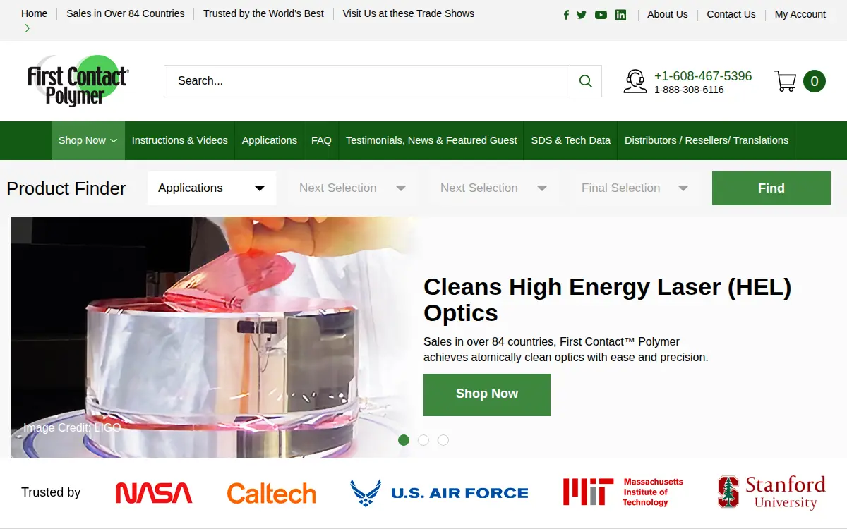 Homepage of Photonic Cleaning Technologies, LLC