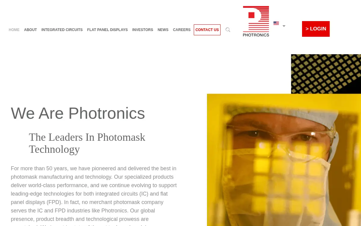 Homepage of Photronics INC