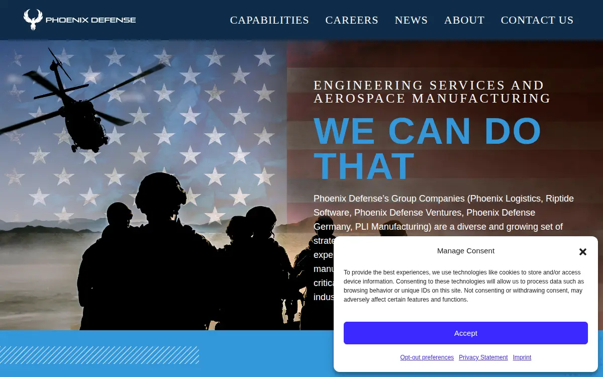 Homepage of Pli Manufacturing LLC