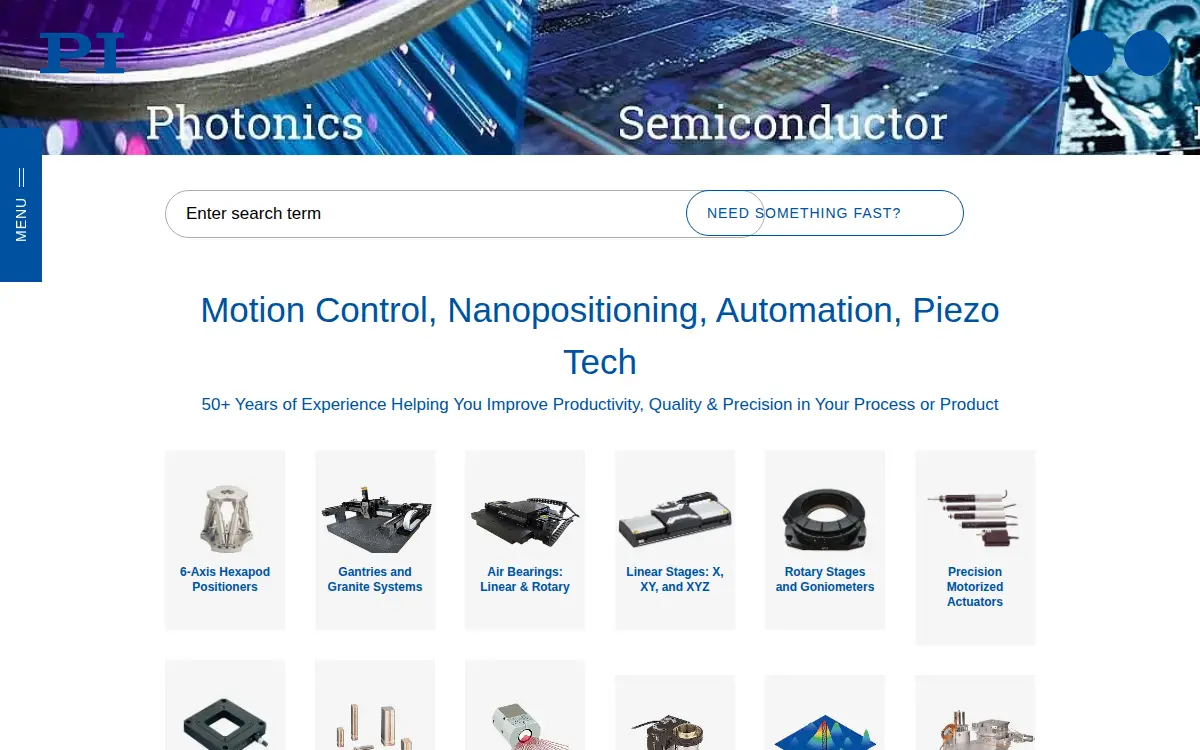 Homepage of Pi Physik Instrumente LP
