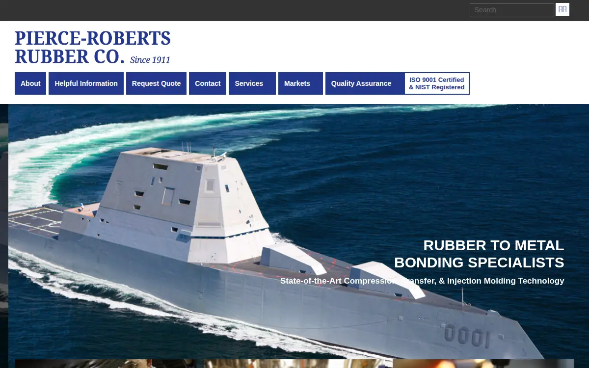 Homepage of Pierce-roberts Rubber Company
